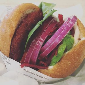 Vegan burger  at VeganBurg in San Francisco