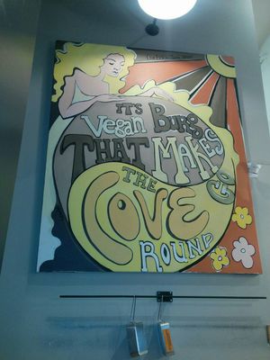 Wall art at VeganBurg in San Francisco