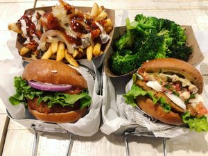 Cracked mayo and haight&salsa at VeganBurg in San Francisco