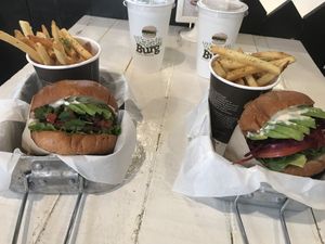 According to my teenager son, the best burger ever! at VeganBurg in San Francisco