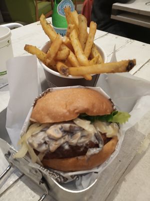 Creamy shrooms at VeganBurg in San Francisco