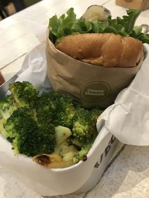 Creamy Shroom w Broccoli  at VeganBurg in San Francisco