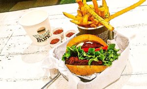 Cracked Mayo and fries. at VeganBurg in San Francisco