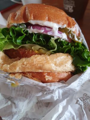 Mustang Relish with vegan egg at VeganBurg in San Francisco