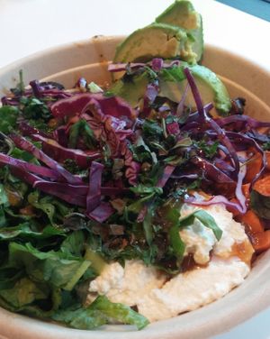 Whole Bowl with teriyaki sauce, black beans and veggies at Rooted Juicery + Kitchen - Madison Rd in Cincinnati