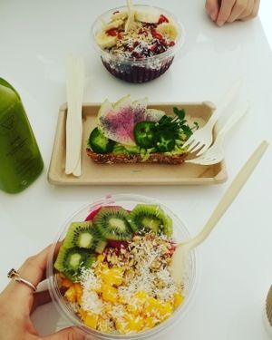 Brunch of Smoothie Bowls and Avo Toast at Rooted Juicery + Kitchen - Madison Rd in Cincinnati