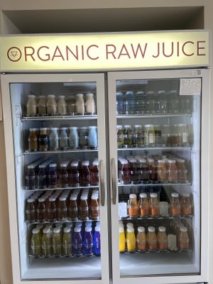 Organic juice fridge  at Rooted Juicery + Kitchen - Madison Rd in Cincinnati