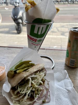 Falafel meal  at Maoz - Albertcuypstraat in Amsterdam