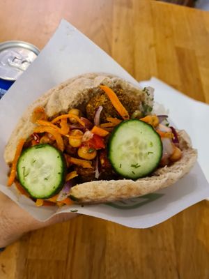Falafel pita at Maoz - Albertcuypstraat in Amsterdam
