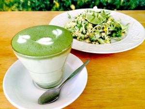Organic Matcha latte anyone?
Served with our Organic cows milk/coconut/almond or soy!w/ raw honey if desired :) at Garden of Eden in Tweed Heads South