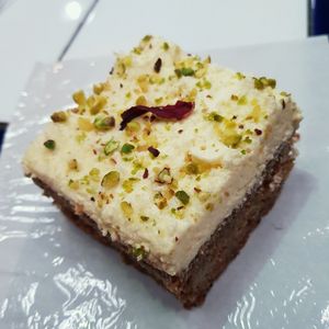 Courgette cake  at The Feel Good Cafe in East London