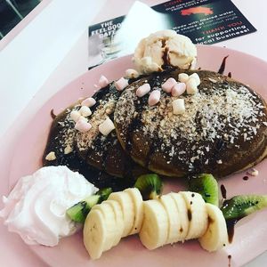 Buckwheat pancakes at The Feel Good Cafe in East London