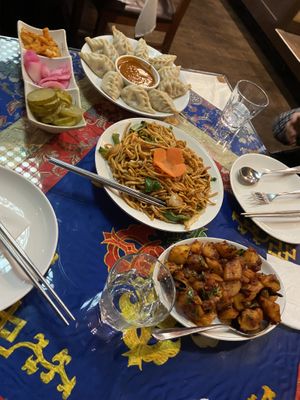 momo, chow mein and alu zeera  at Gurkha 구르카 in Seoul