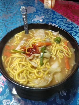 Veg thala noodles 🍜 at Gurkha 구르카 in Seoul