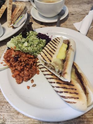 Sausage sandwich special at The Leaf & Bean in Skipton