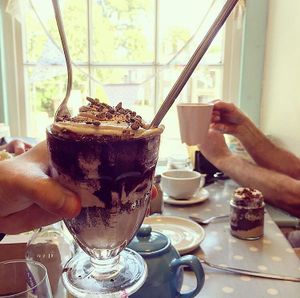 Forest fruit cake jar (vegan) at The Leaf & Bean in Skipton