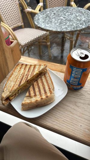 Vegan Haggis & Cheese Toastie w/ Brown Saucee  at Bobby's Sandwich Bar in Edinburgh