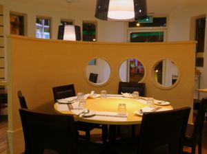 Circular Booth in the restaurant at Kailash Parbat in North West London