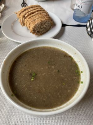 Soup with mushrooms  at The Mantraa in Barcelona