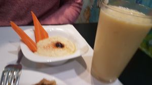 Hummus and banana shake at The Mantraa in Barcelona
