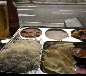 today's special was *thali, a Nepalese/India dish... so good, I ate it too fast haha   at The Mantraa in Barcelona