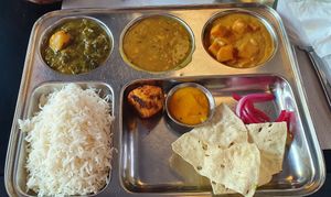 Daily menu main dish: Thali at The Mantraa in Barcelona