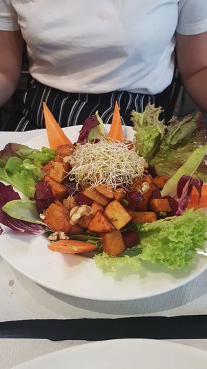 Beetroot salad (would not recommend) at The Mantraa in Barcelona