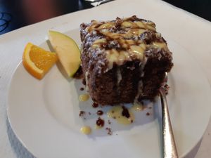 Menu of the day / Dessert / Chocolate cake at The Mantraa in Barcelona