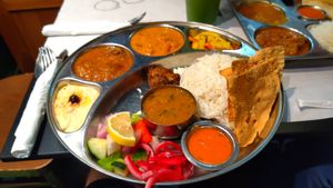 Nepalese main dish at The Mantraa in Barcelona