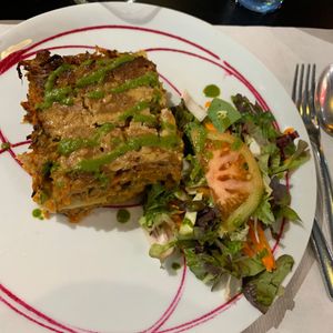 Lasaña vegetal at The Mantraa in Barcelona