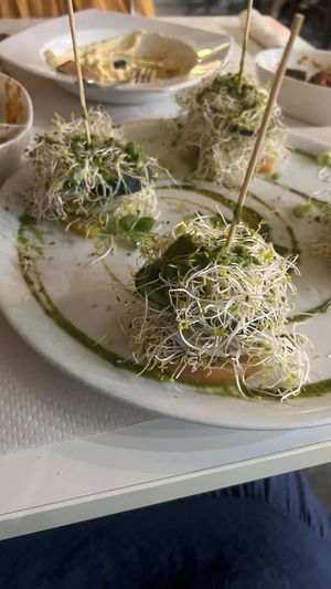 This raw dish was interesting!  at The Mantraa in Barcelona