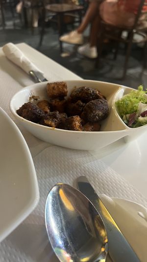 Really nice faux meats  at The Mantraa in Barcelona