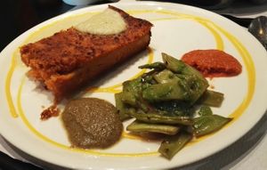 Tarta gnocci de calabeza at The Mantraa in Barcelona