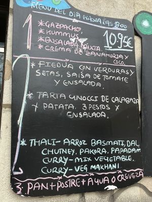 Ejemplo de menú del día  at The Mantraa in Barcelona