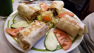 Cheese and avocado wrap at The Mantraa in Barcelona