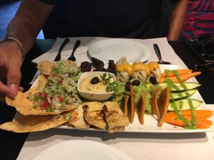 Shared tapas  at The Mantraa in Barcelona