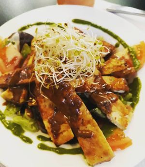 Grilled tofu at The Mantraa in Barcelona