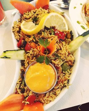 Biryani vegetal at The Mantraa in Barcelona