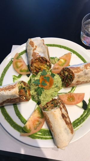 Maxi wrap with guacamole and vegan cheese  at The Mantraa in Barcelona