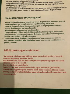 Vegan Statement  at The Mantraa in Barcelona