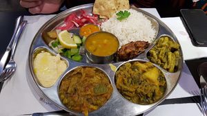 Nepalese thali deluxe at The Mantraa in Barcelona