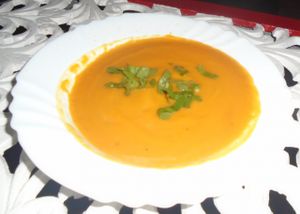 Tasty Carrot and Ginger soup at Casa El Delfin in Trinidad