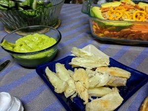 yucca fries/fritas. went well with avocado dip, next to it at Casa El Delfin in Trinidad