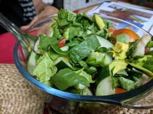green salad. susan makes yummy salads and soups at Casa El Delfin in Trinidad
