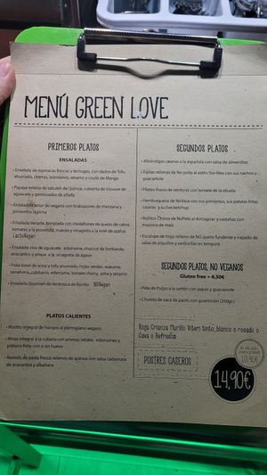 Menu for the evening at Crock and cock in Bilbao