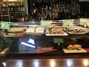 Green labels are vegan, usually on the left of the bar  at Crock and cock in Bilbao