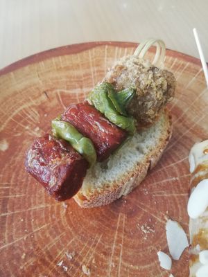 Chorizo and padron at Crock and cock in Bilbao