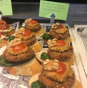 Pincho vegano at Crock and cock in Bilbao