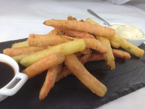 Tempura de verduras at Crock and cock in Bilbao