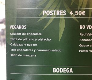 5 desserts   at Crock and cock in Bilbao